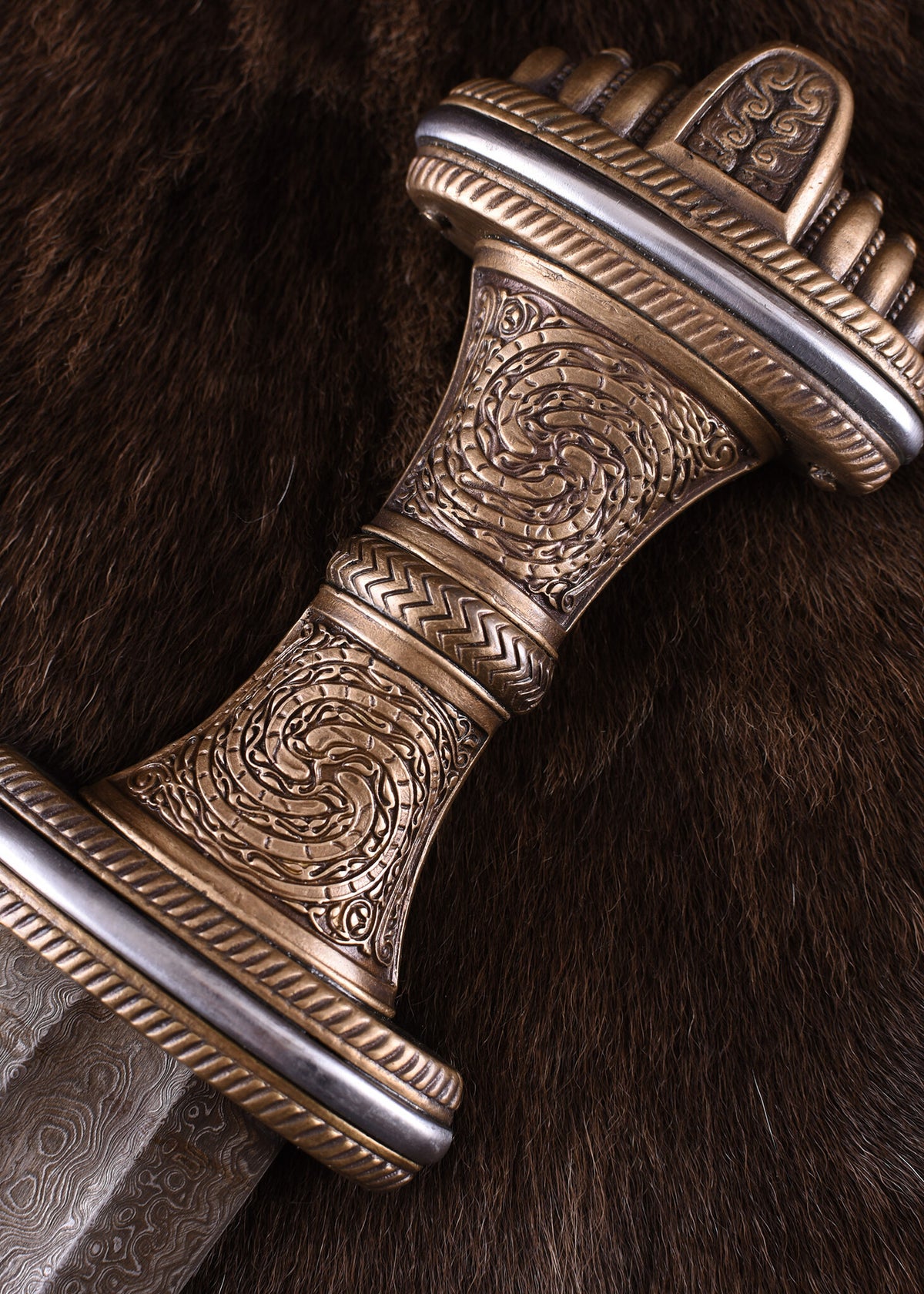 Anglo-Saxon sword Fetter Lane, damast steel, semi-sharp