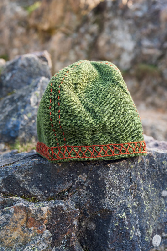Embroidered Viking hat Ulf, green