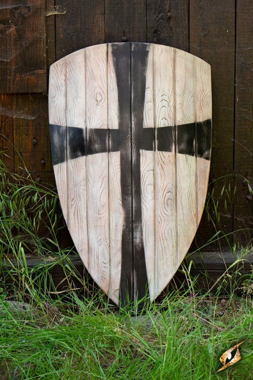 LARP kite shield black cross