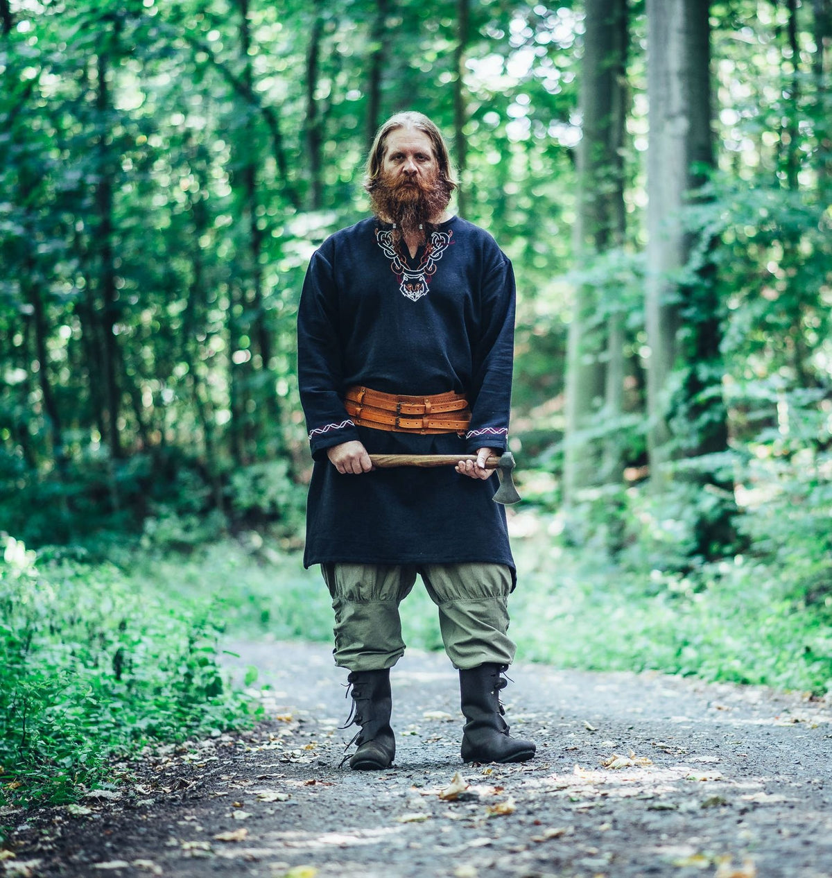 Viking tunic wolf Fenrir, black