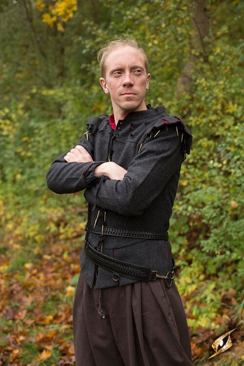 Flettet sværdbælte, sort