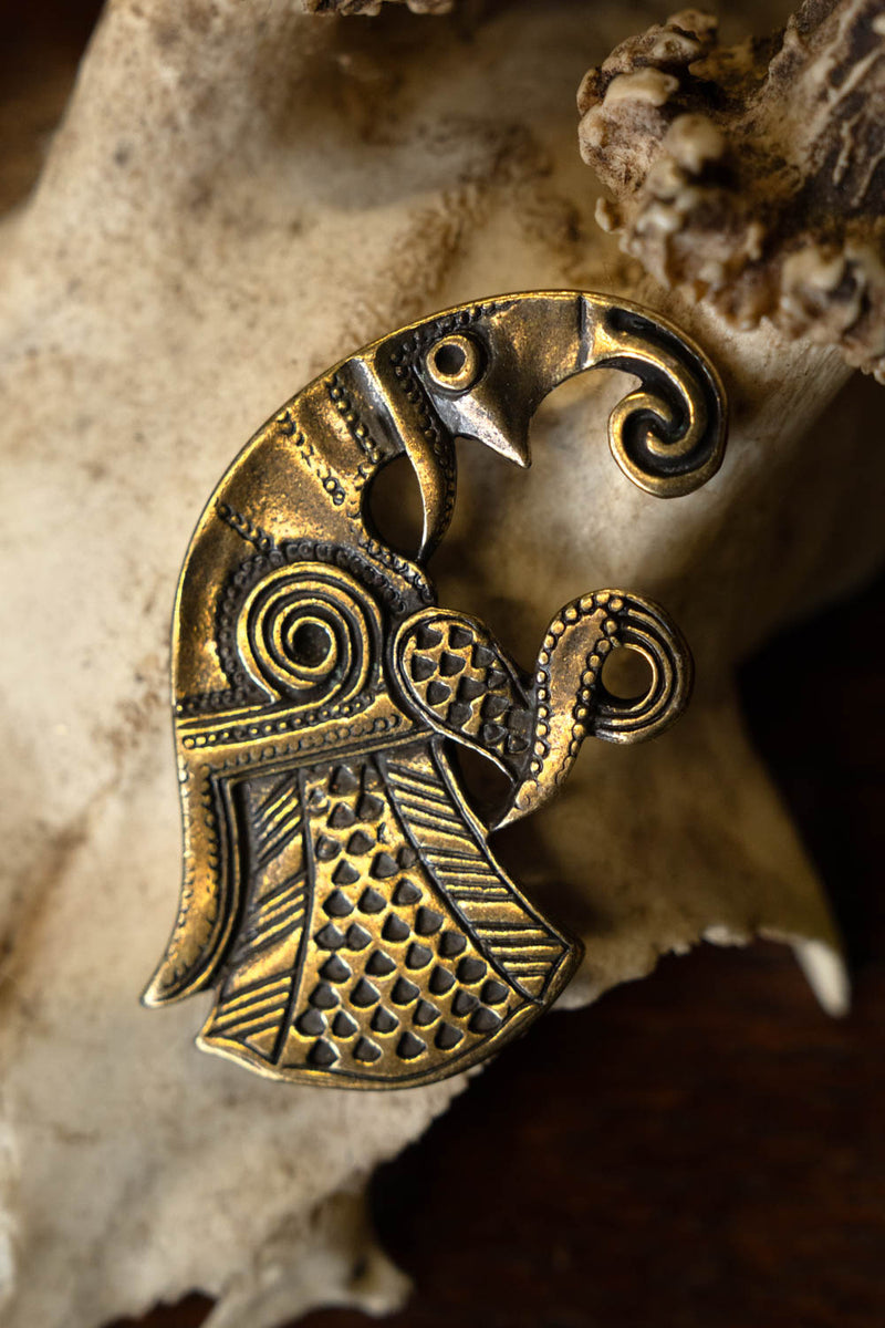 Germanic raven brooch Gotland, right, bronze