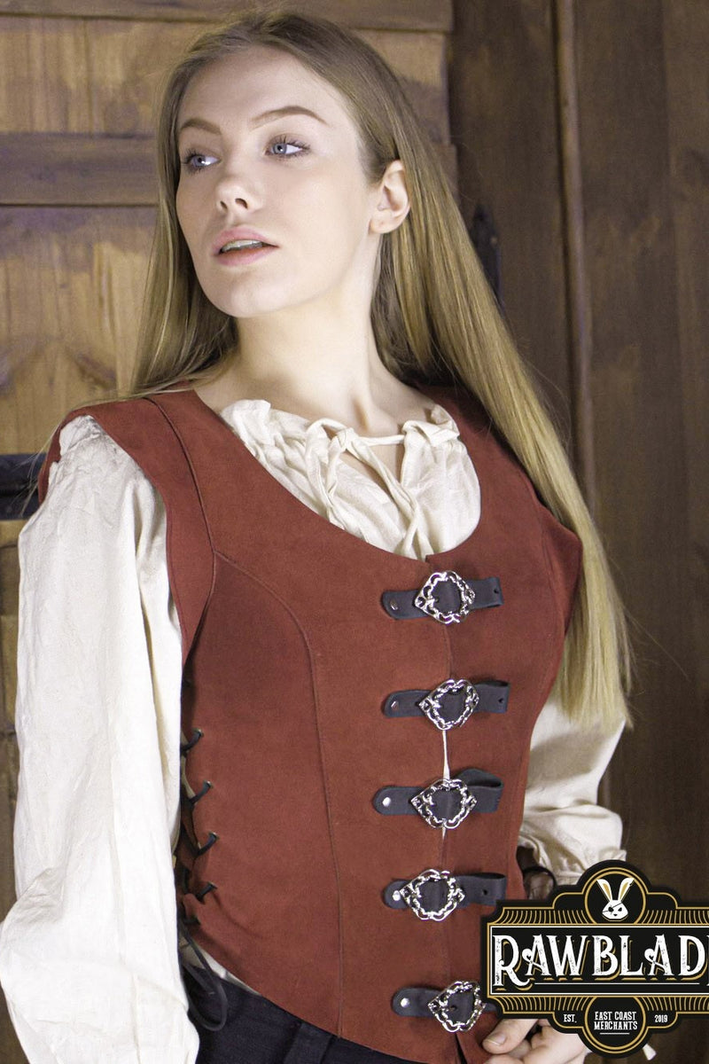 Corsage en cuir julienne - rouge