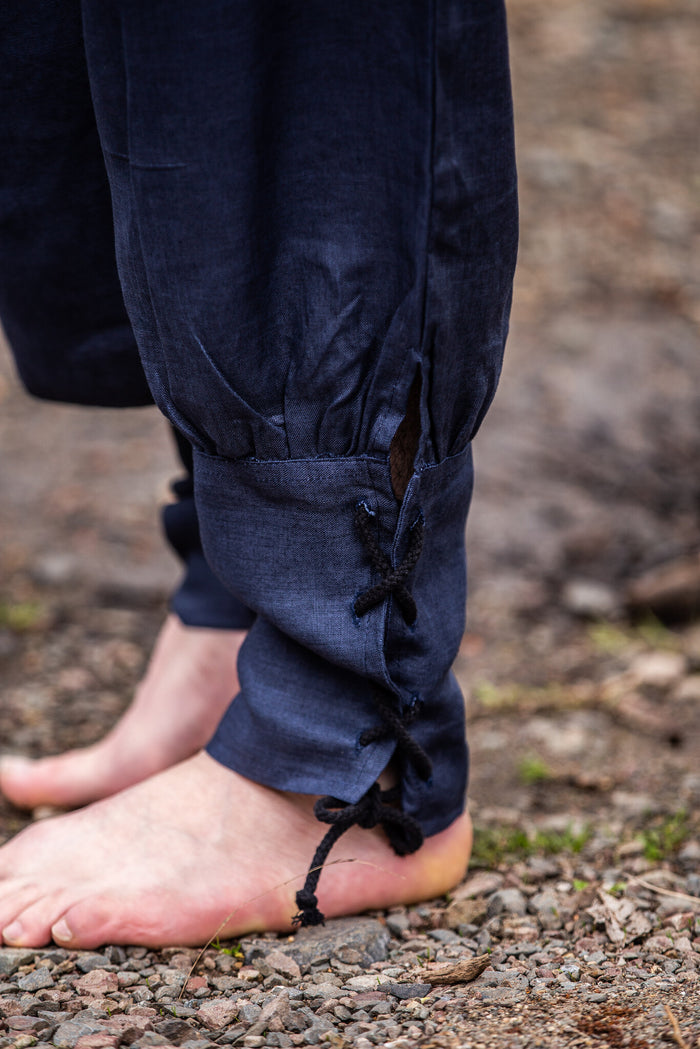 Linen Viking Trousers Odin, blue