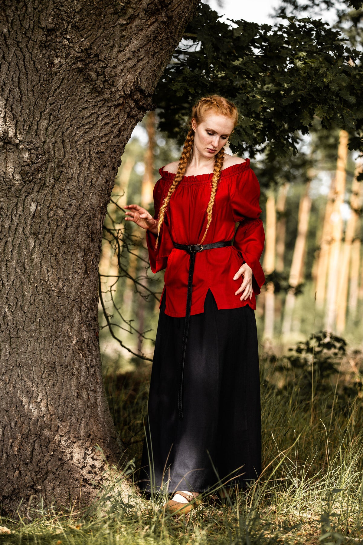 Baroque blouse, red