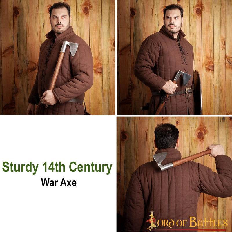 Hacha de guerra del siglo XIII, Biblia de Maciejowski, semi-afilada