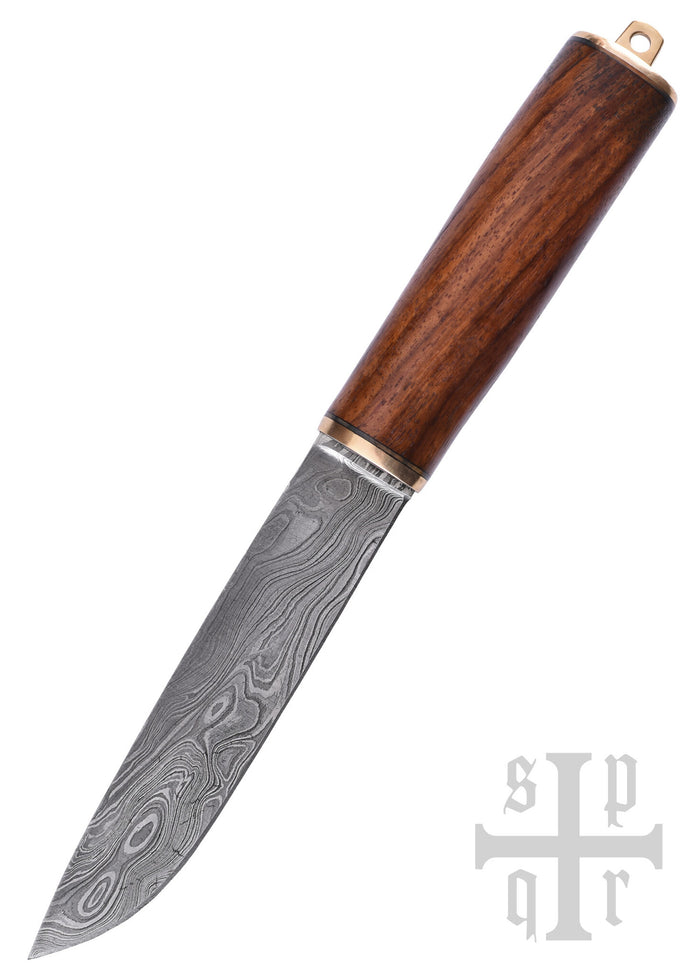 Viking seax Roskilde, damascus steel, semi-sharp