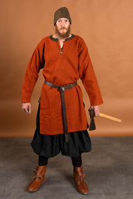 Medieval tunic diamond twill tunic, 100% wool, orange-red