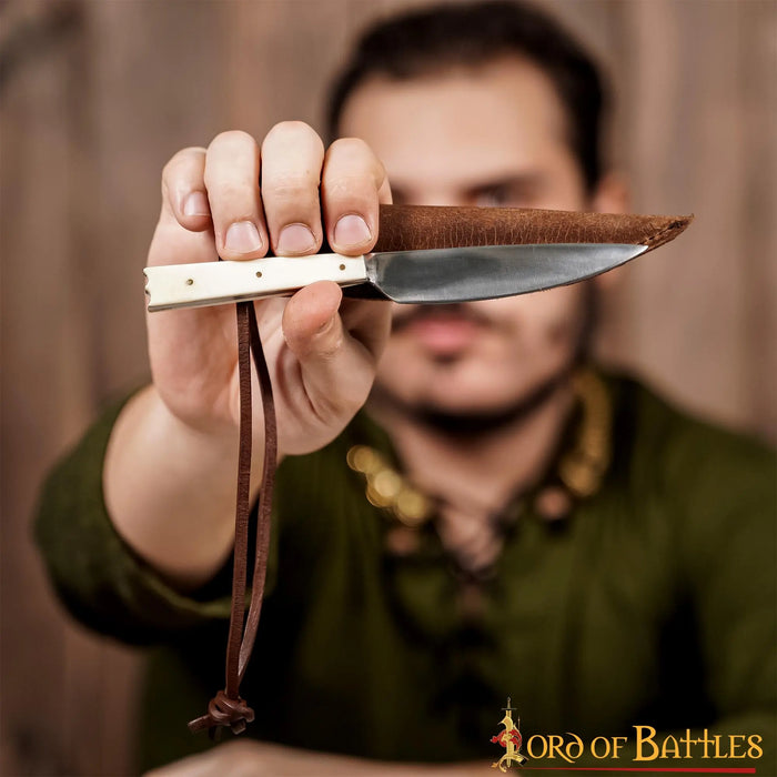 15th century dining knife with bone handle, stainless steel