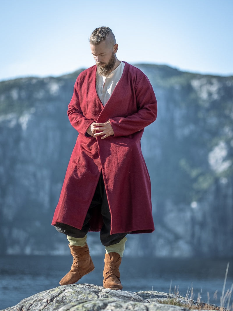 Caftan Gustav, rouge, mélange de laine