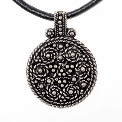 Viking Birka shield amulet, grave 943, silvered bronze