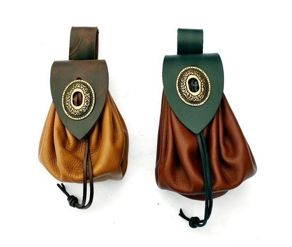 Medieval money pouch, large, black