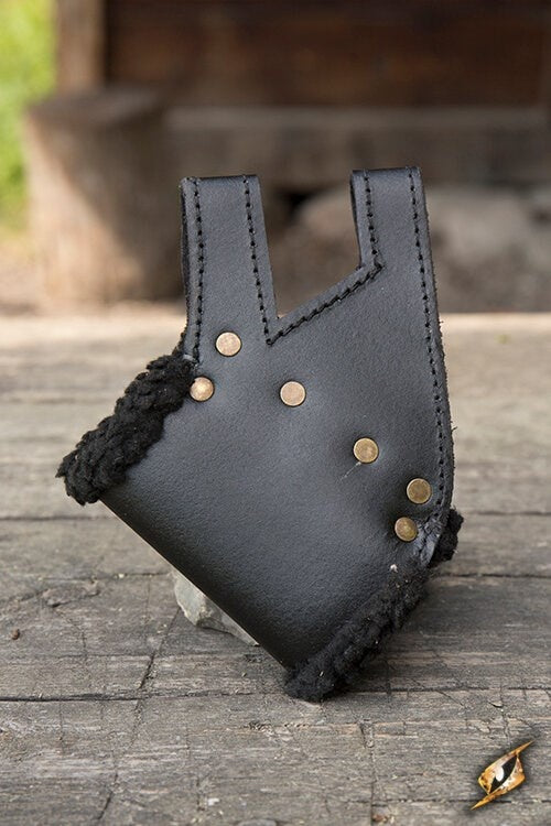 LARP Sword Holder, leather, with fur, left-handed