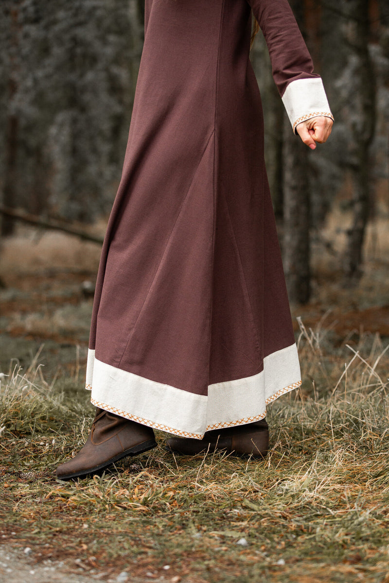 Abito vichingo Estrid, marrone-naturale