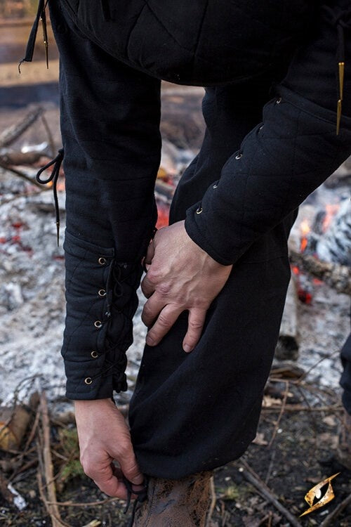 Black gambeson vambraces, pair