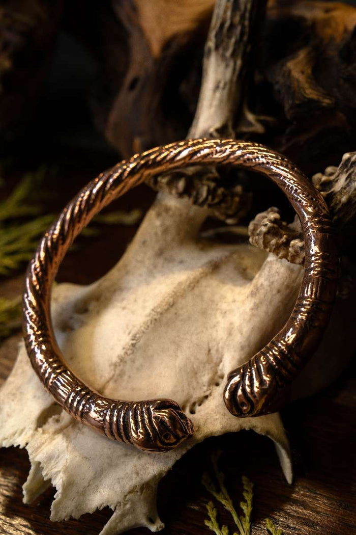 Viking bracelet Midgard snake, bronze