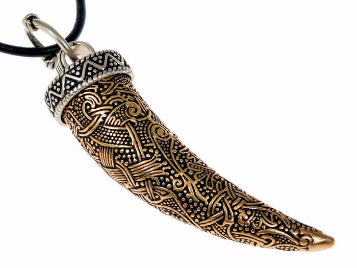 Viking pendant Tooth of Fenrir, bronze