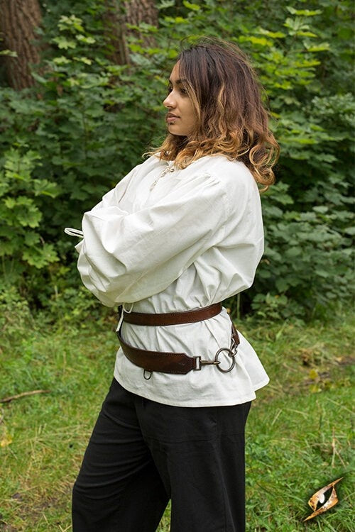 Cinturón portaespada de dos piezas, marrón