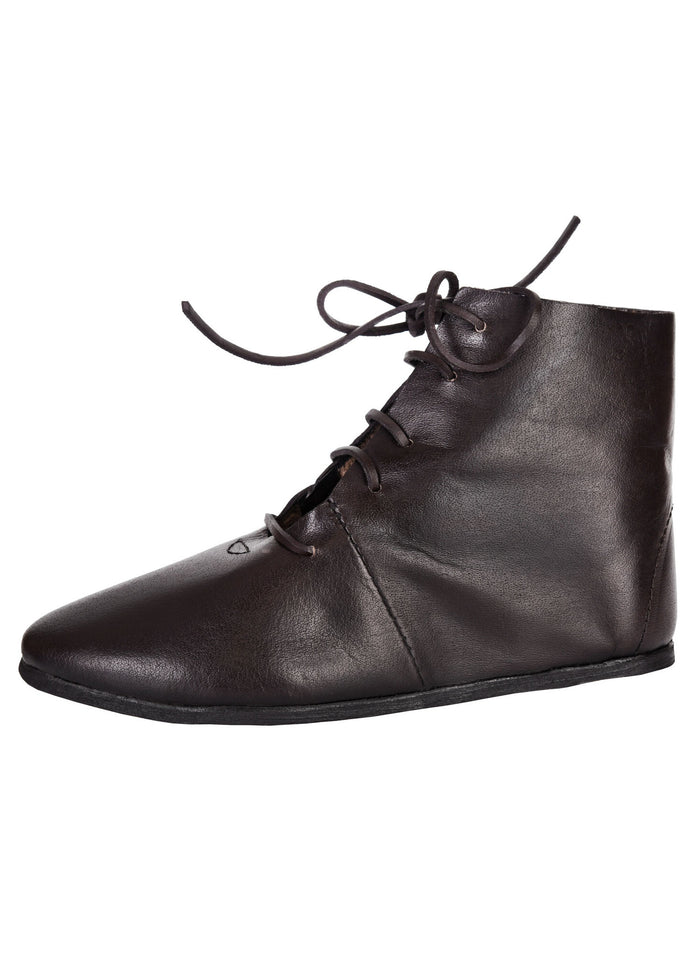 Ankle boots with hobnails, medieval, brown