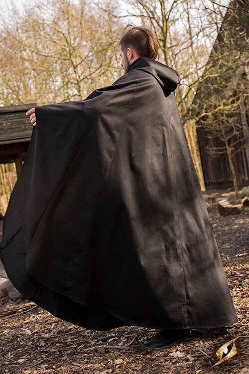 Medieval cloak Terrowin, black
