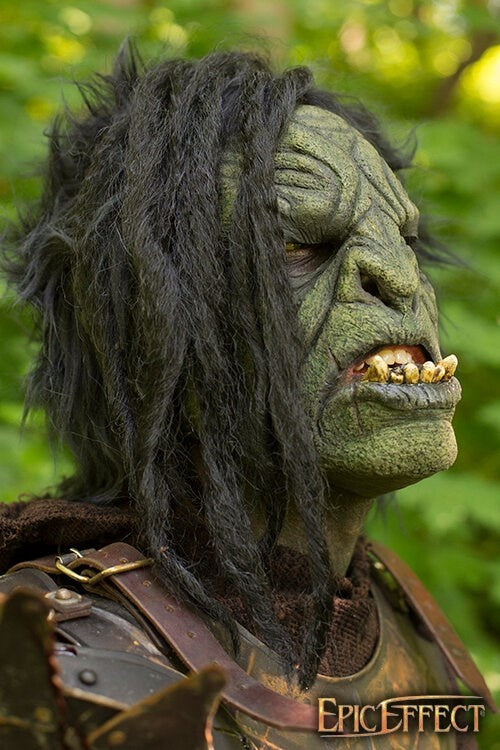 Orc mask with hair