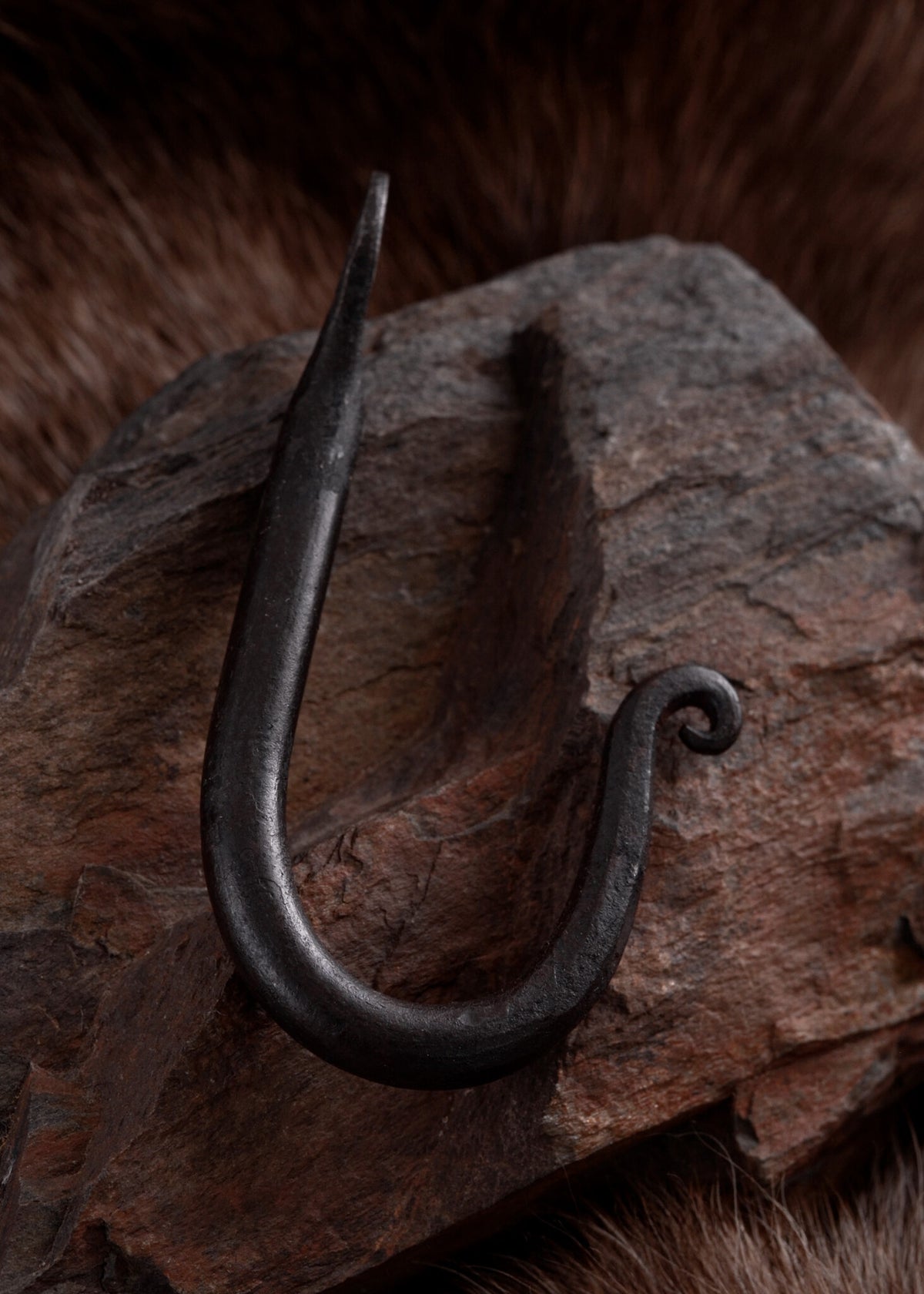 Hand-forged steel wall hook