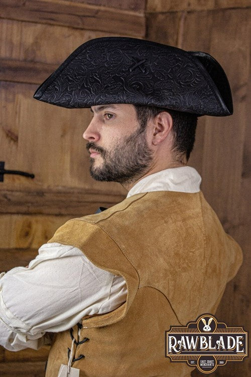 Pirate hat Jack Rackham, deluxe, black