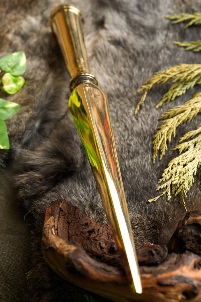 Brass spearhead, blunt (battle-ready)
