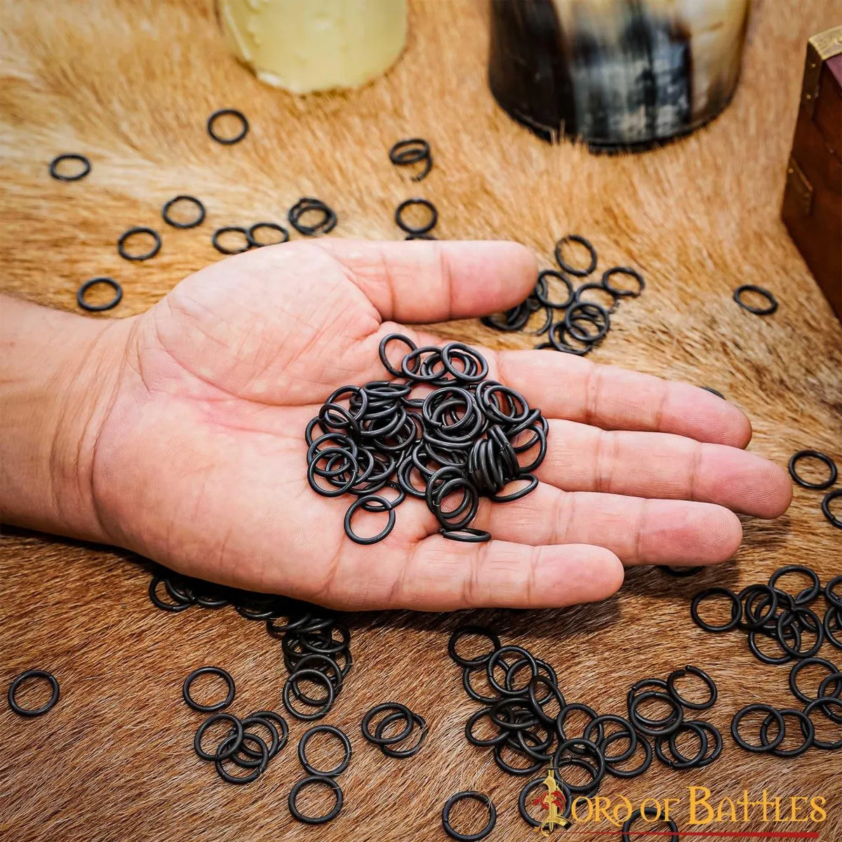 1kg chainmail rings, galvanised, butted 10 mm