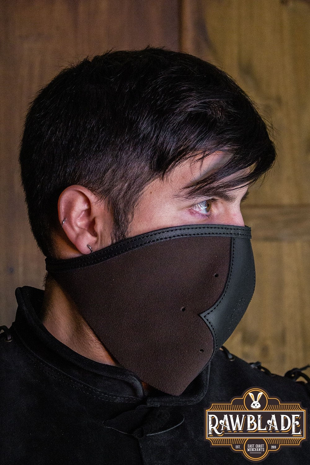 Akku split leather hood, brown