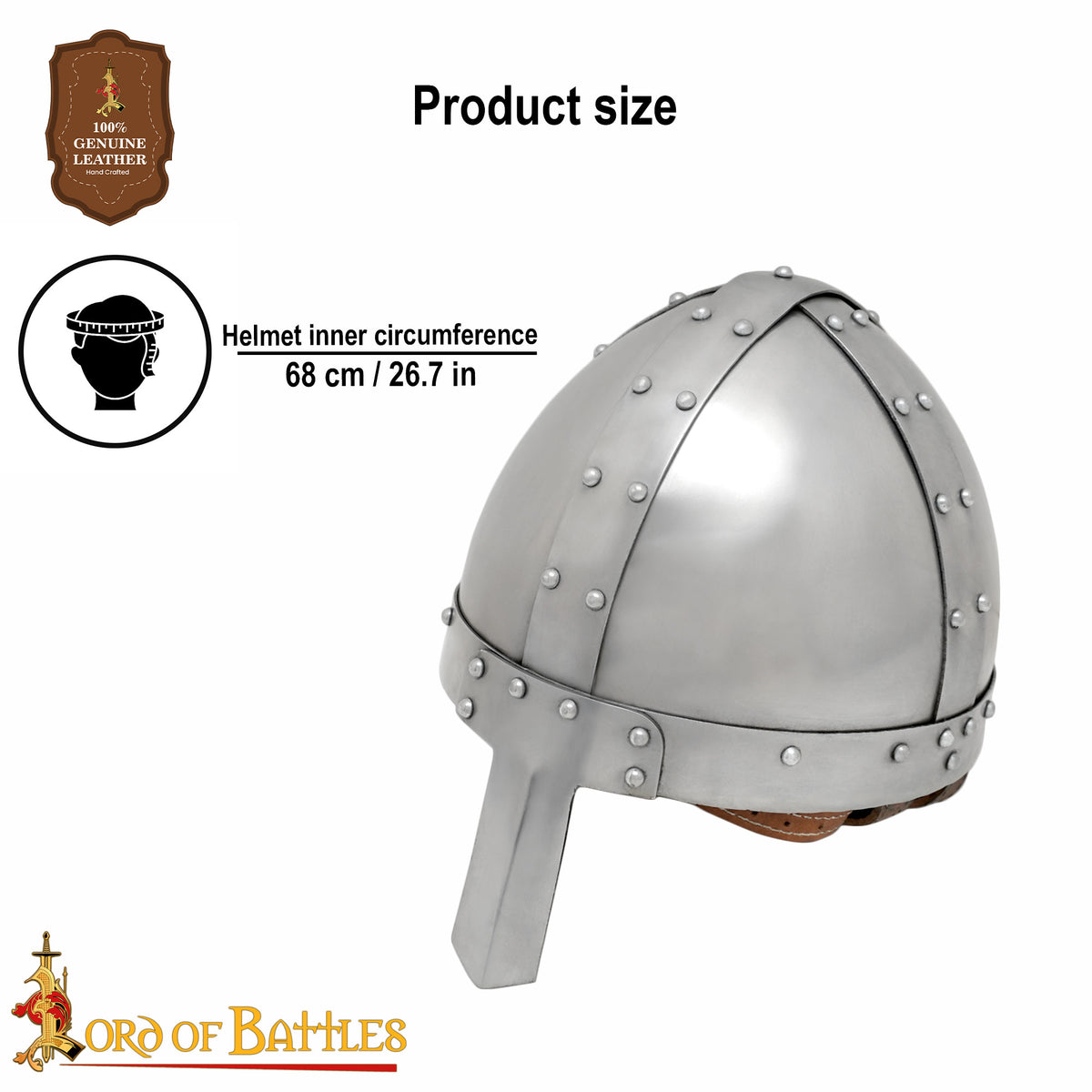 9th century spangenhelm, nasal type, 2 mm (battle-ready)