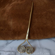 Bronze Age hairpin with spirals, bronze