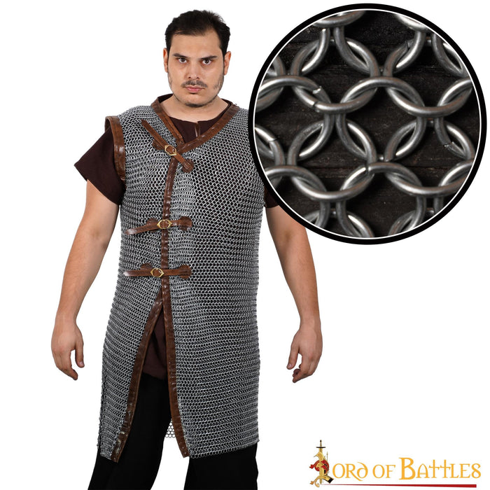 Chain mail Byrnie long, unriveted, galvanised 10 mm