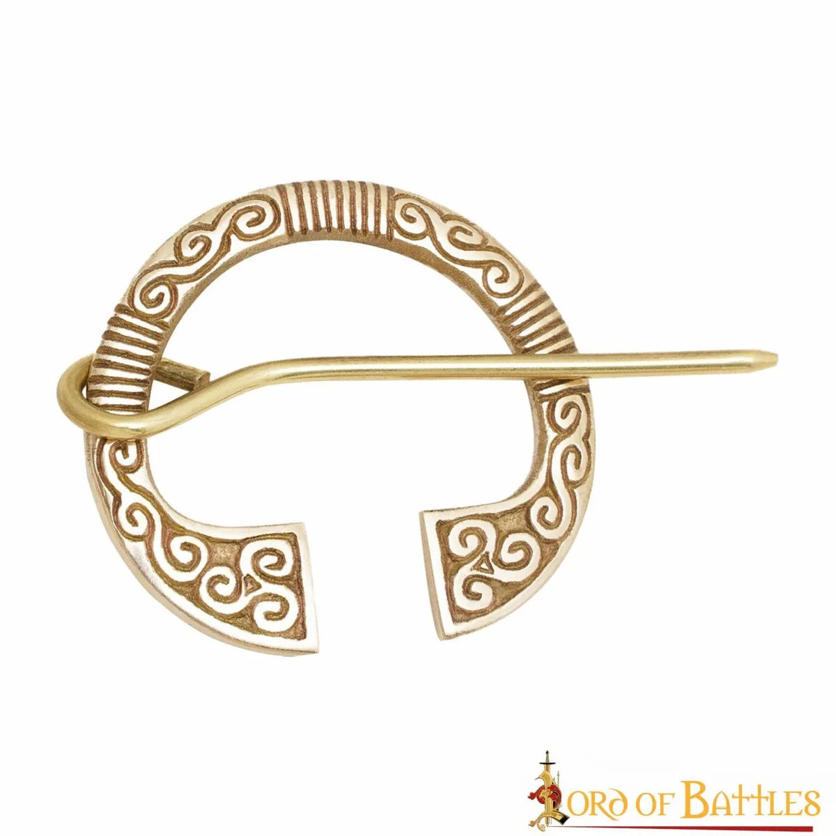 Celtic horseshoe fibula, brass