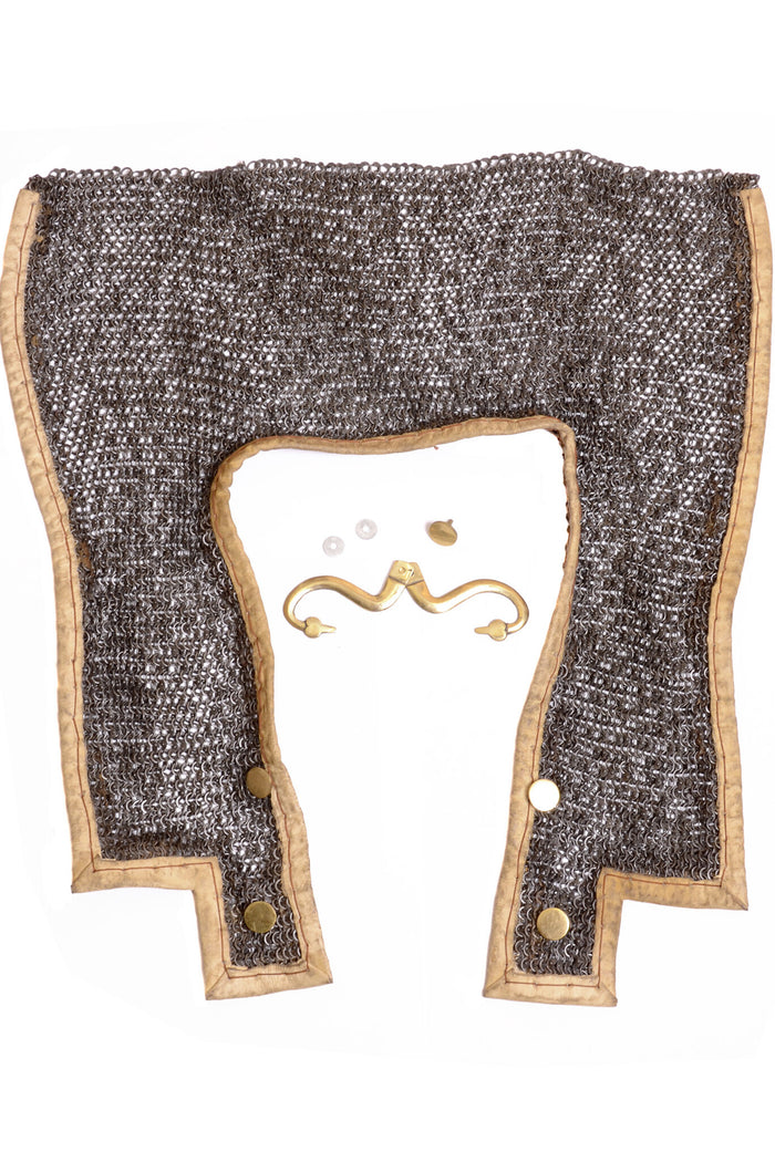 Chainmail shoulder doubling for lorica hamata, round rings-round rivets, 6 mm