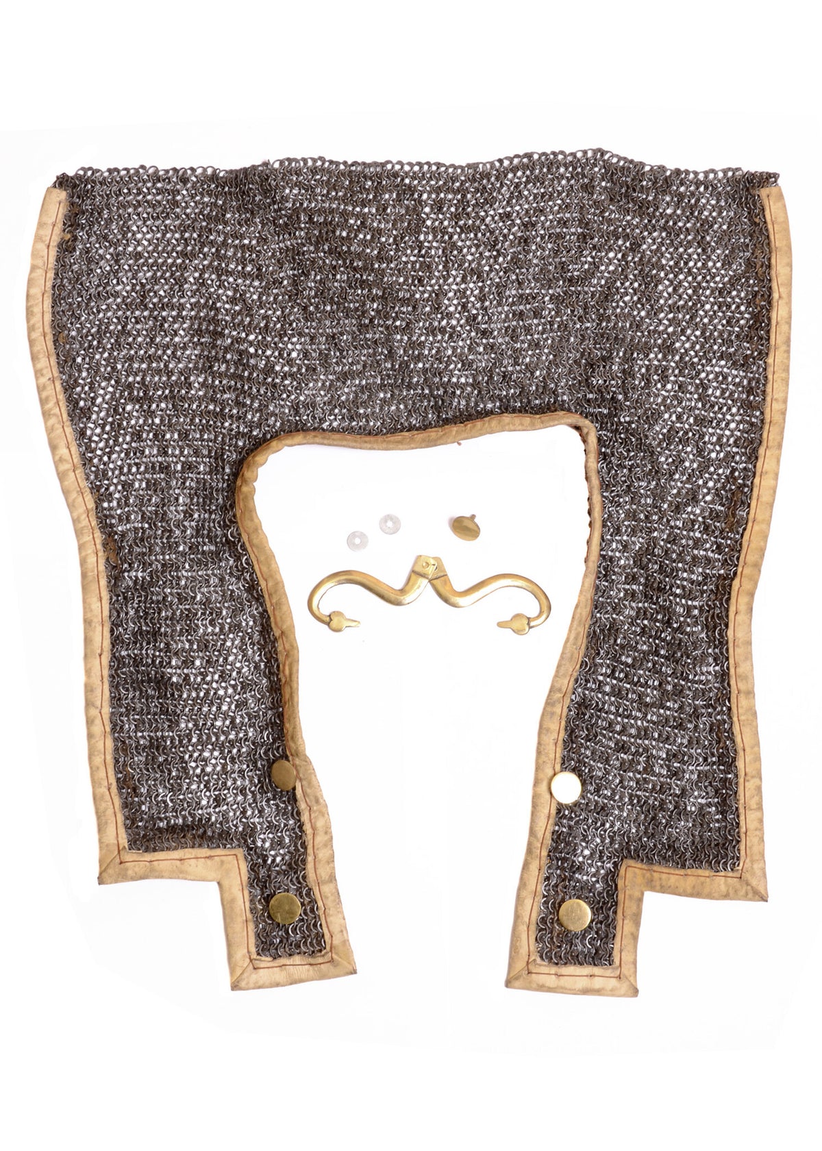Chainmail shoulder doubling for lorica hamata, round rings-round rivets, 6 mm