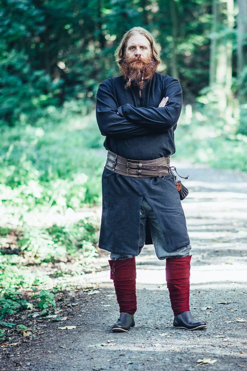 Long Viking tunic Hvitserk, black