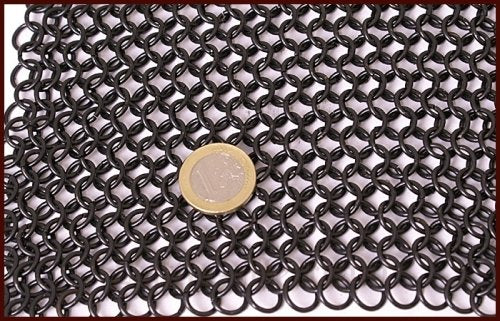 Chain mail chausses, blackened, 8 mm