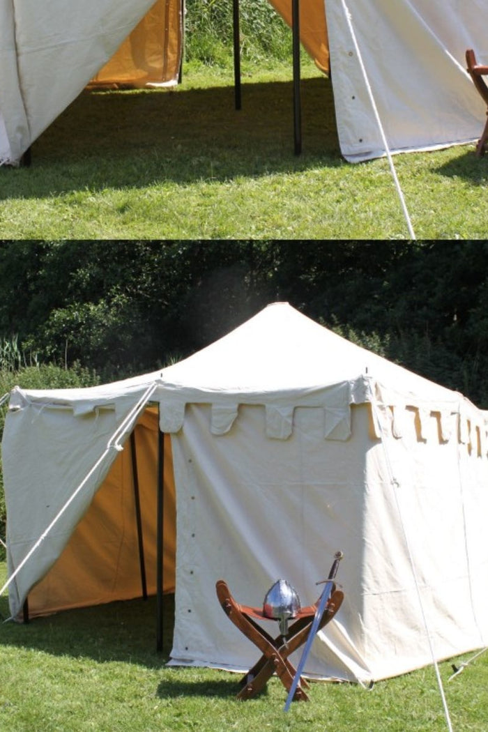 Medieval tent Herold 4 x 4 m, natural, 425 gsm