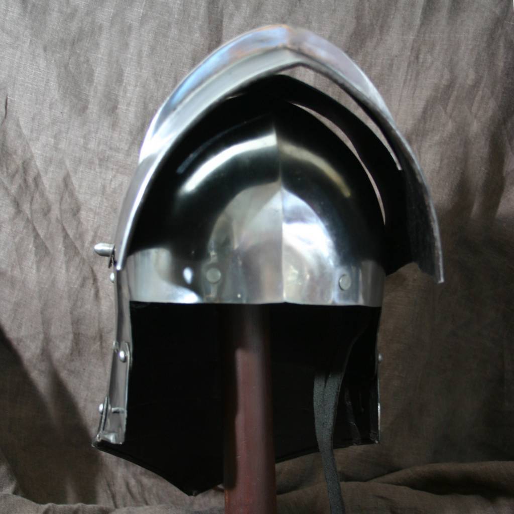 Sallet with visor 1480, 2 mm (battle-ready)