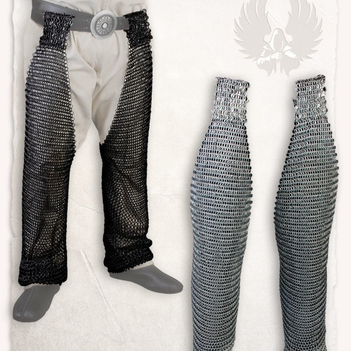 Chainmail chausses Richard, butted round rings, 8 mm