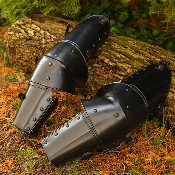 Vambraces Markward, arm armour, blackened, 1.2 mm