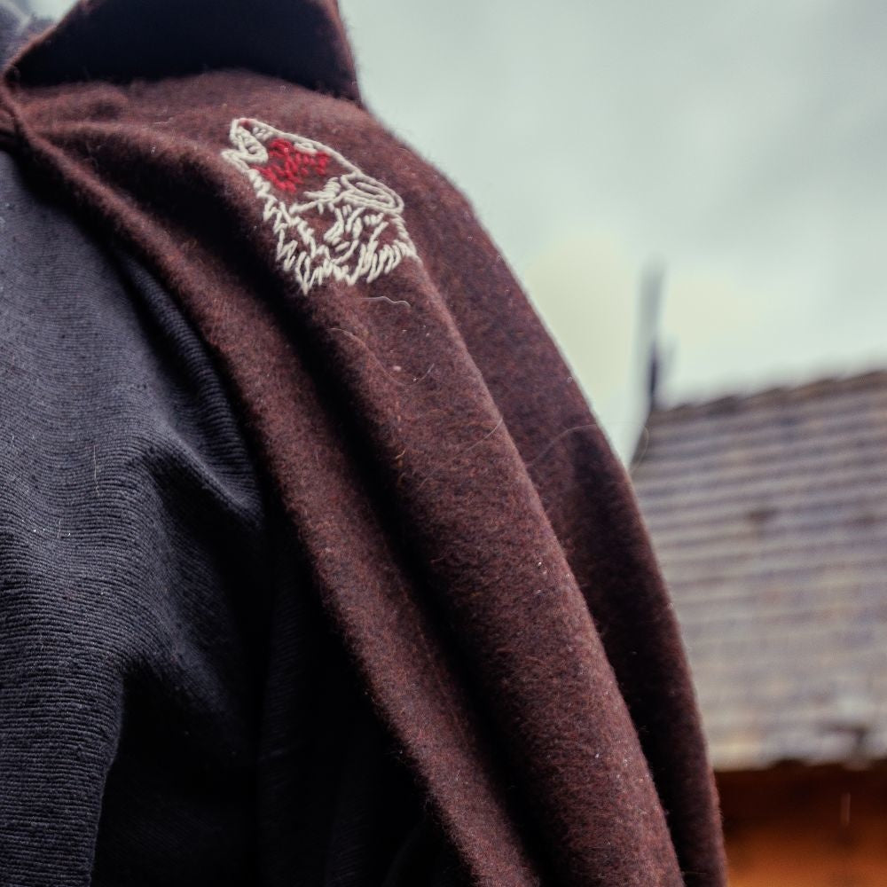 Viking cloak Fenrir, wool blend, brown