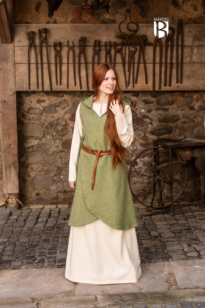 Wrap dress Runa, linden green