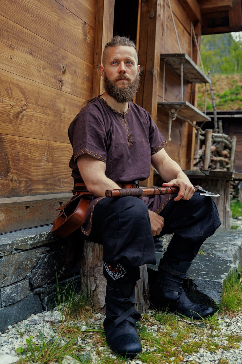 Tunique viking courte Harbard, marron