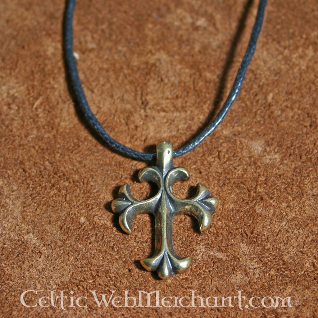 15th century cross pendant, silvered, zamak