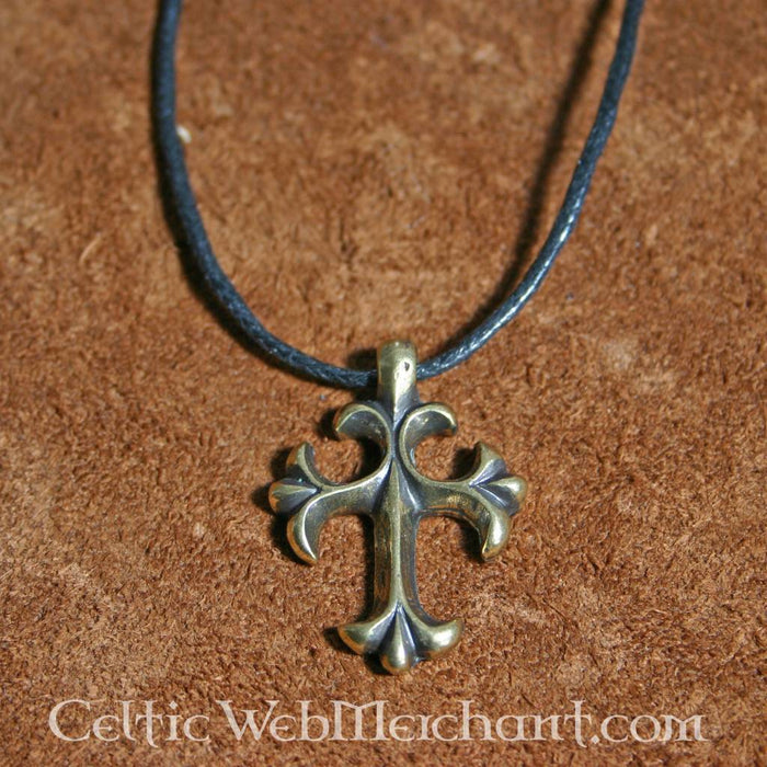 15th century cross pendant, silvered, zamak
