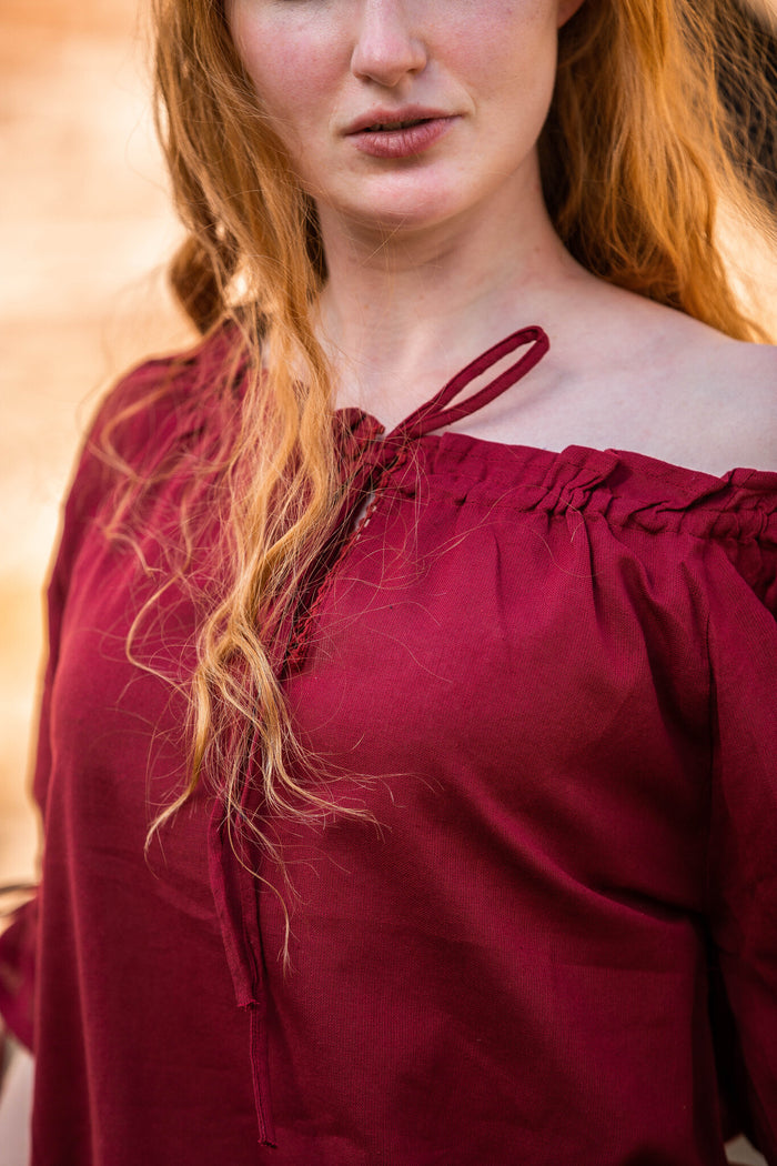 Baroque blouse Rosamund, red