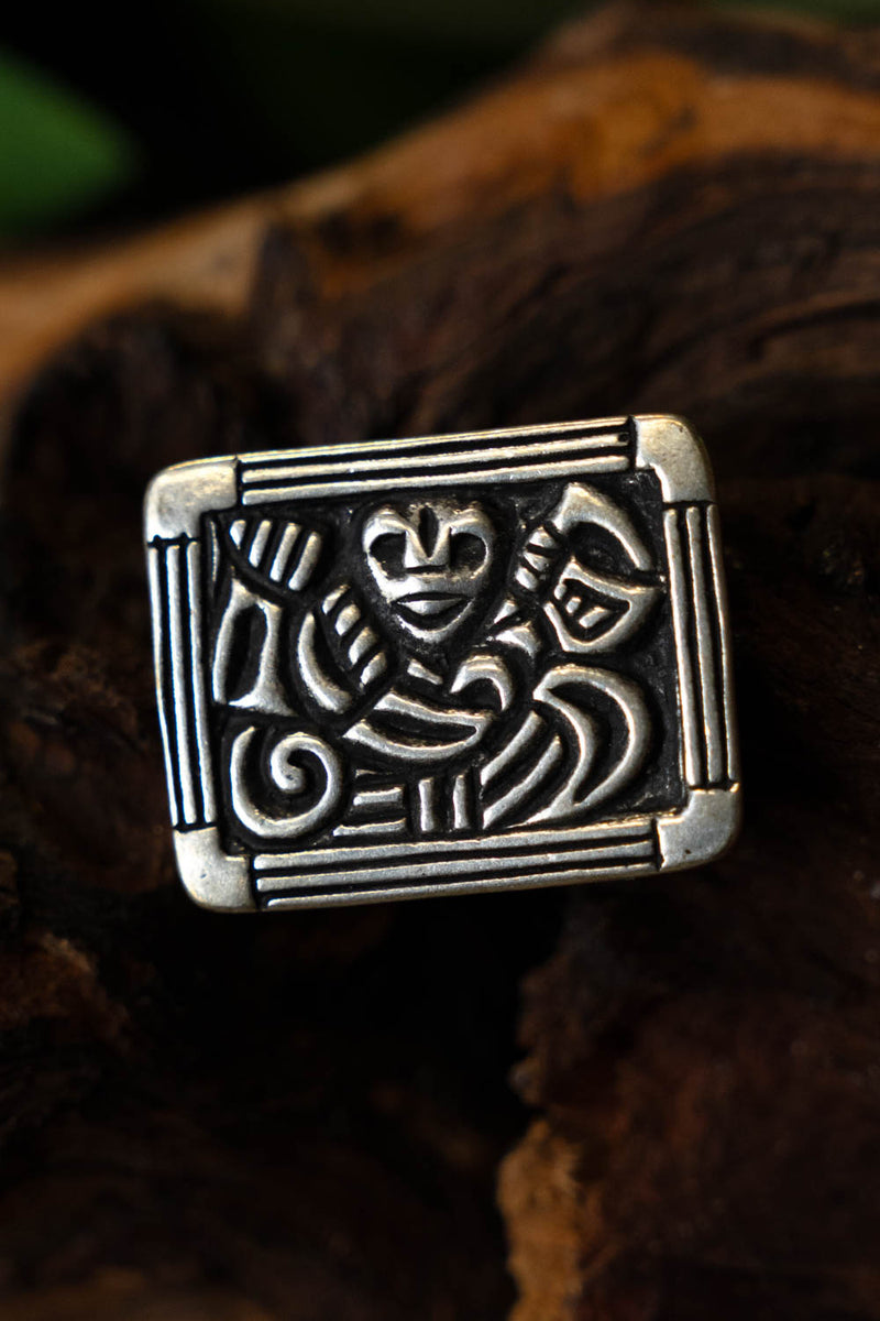 Herraje de cinturón vikingo Adelsö, plateado