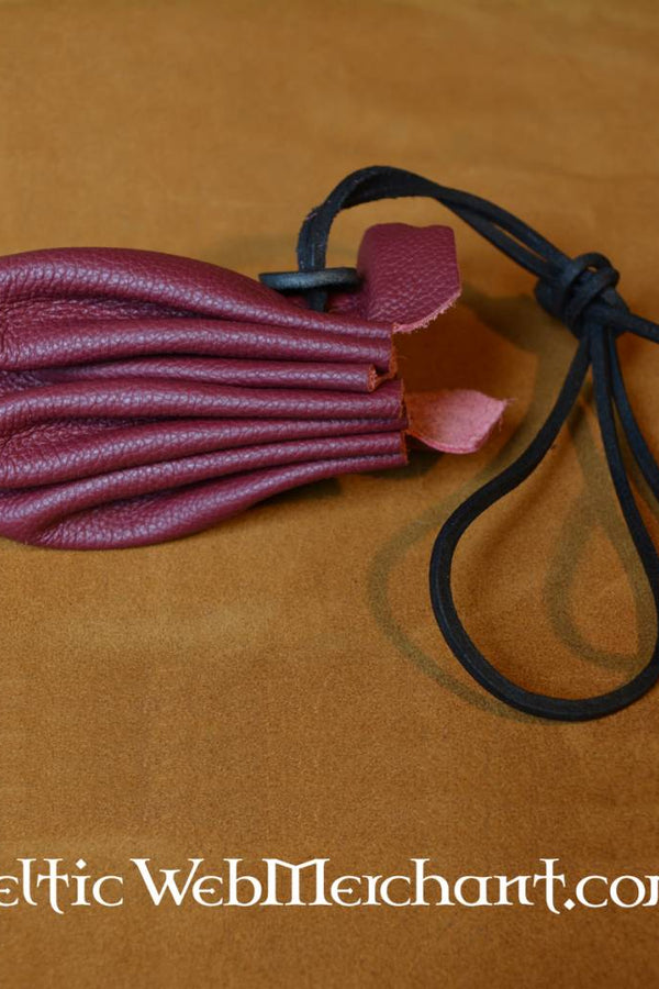 Soft leather pouch, red